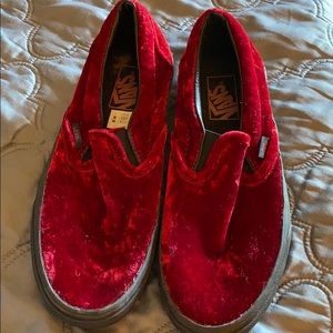 Brand new velvet vans 8.5